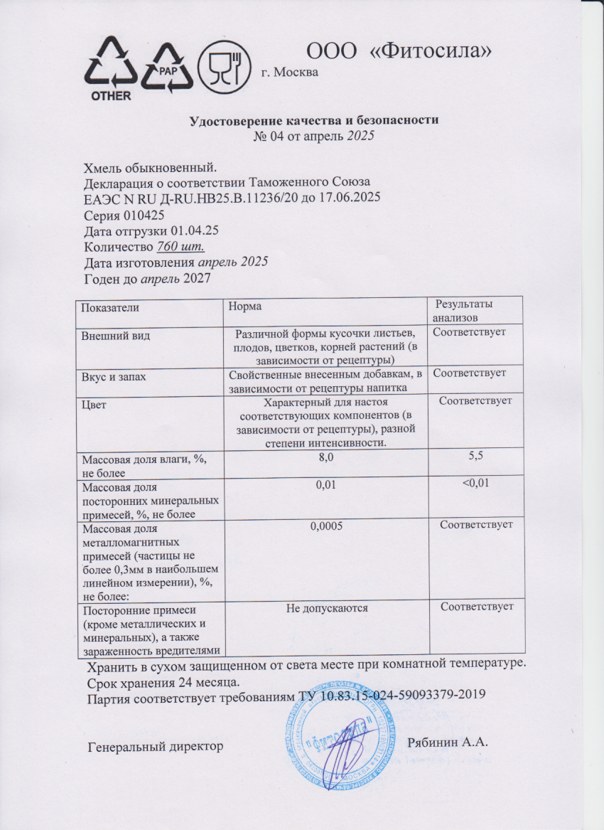 Паспорт №010425
